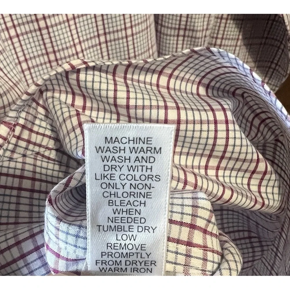Banana‎ Republic Mens Large Non Iron Slim Fit Button Up Collard Shirt Red White